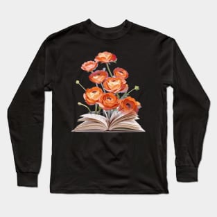 Book Of Flower, Flower Book, Flower And Book Long Sleeve T-Shirt